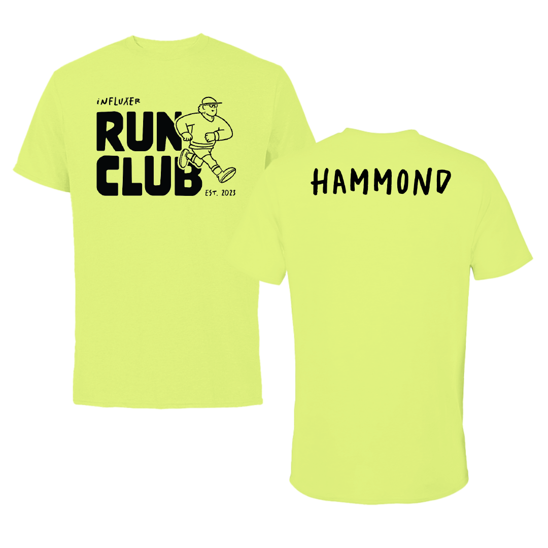 Texas State University TF and XC Safety Yellow Influxer Run Club Performance Tee - Easton Hammond