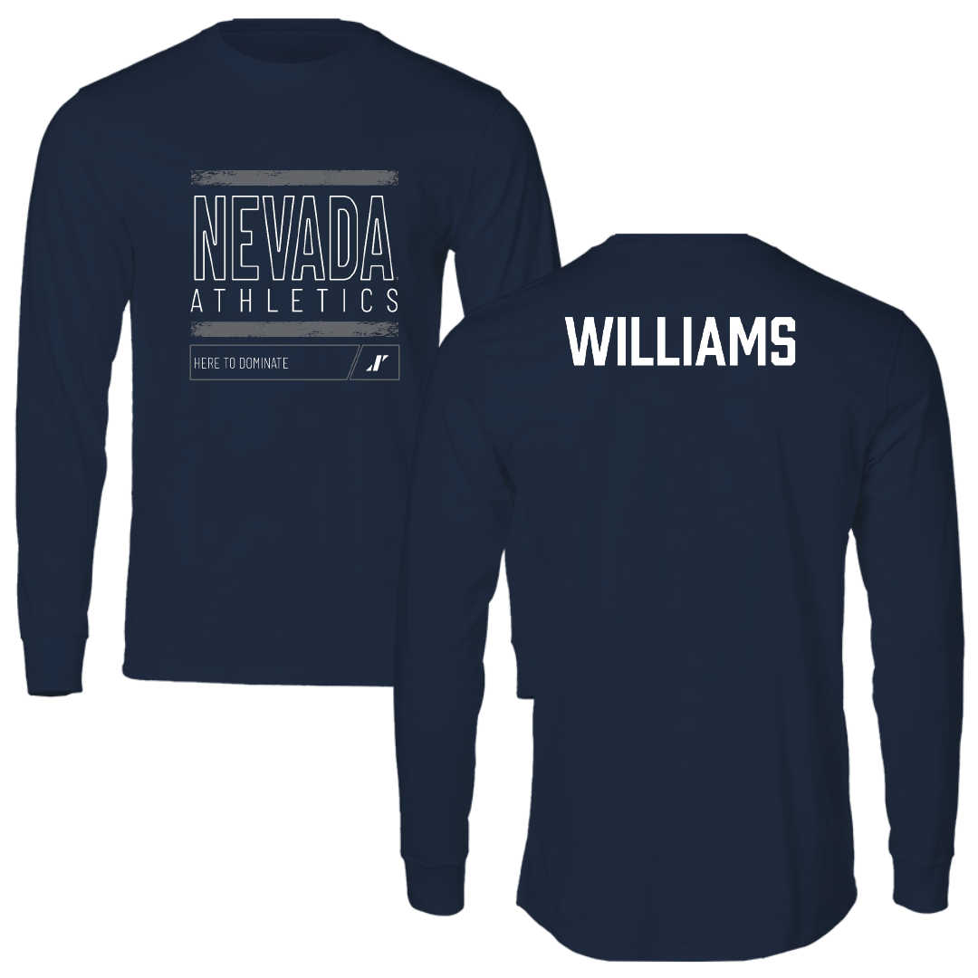 University of Nevada Cheer Navy Dominate Performance Long Sleeve - Sophie Williams