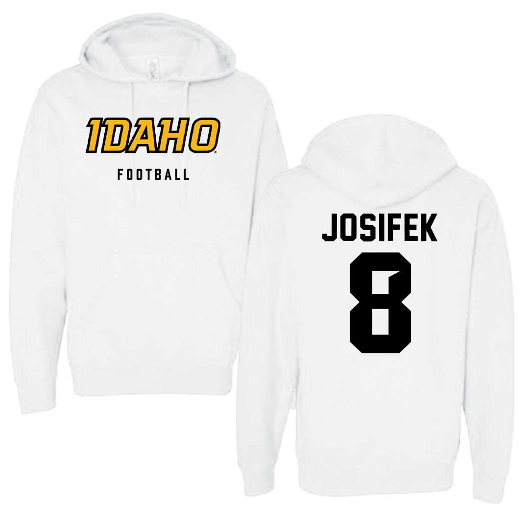 University of Idaho Football White Idaho Hoodie - #8 Nicholas Josifek