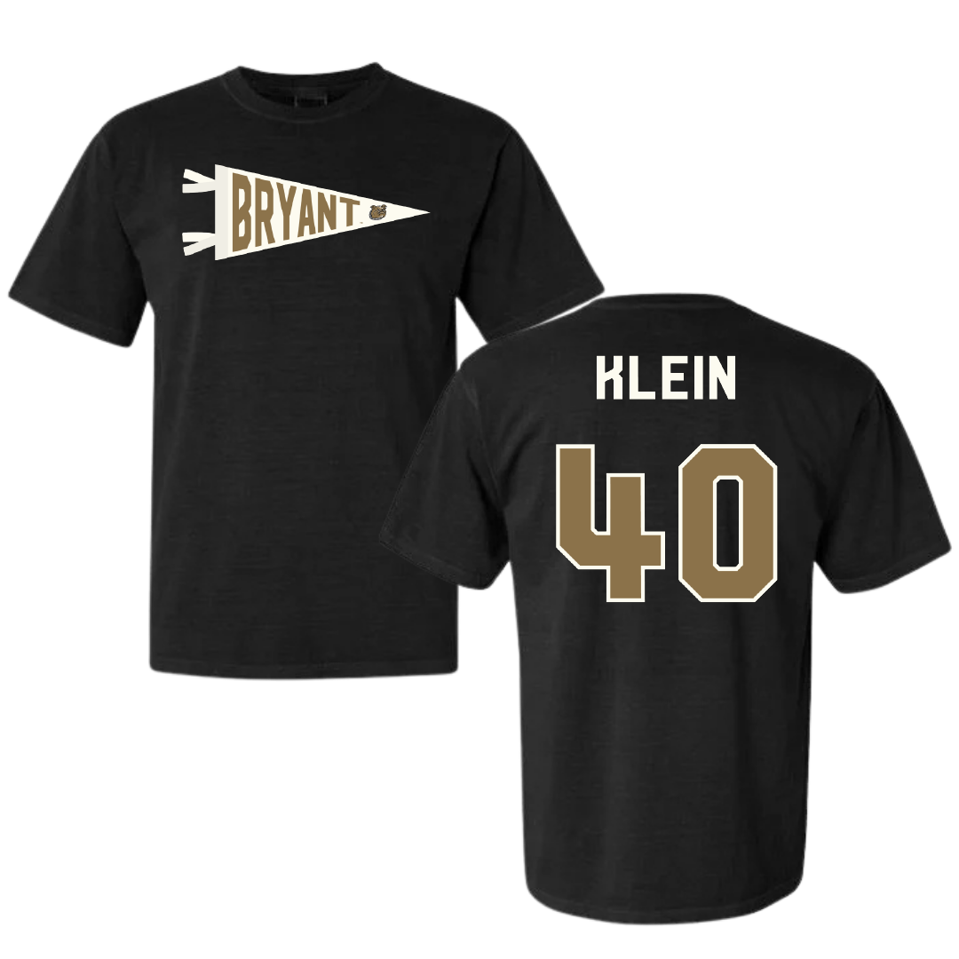 Bryant University Lacrosse Black Pennant Comfort Colors Tee - #40 Sam Klein