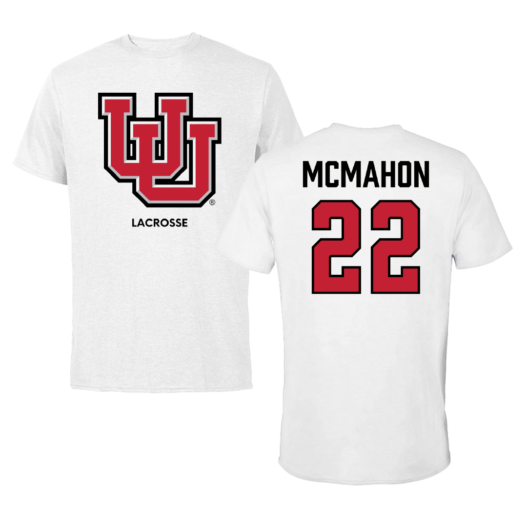 University of Utah Lacrosse (M) White Tee - #22 MJ McMahon