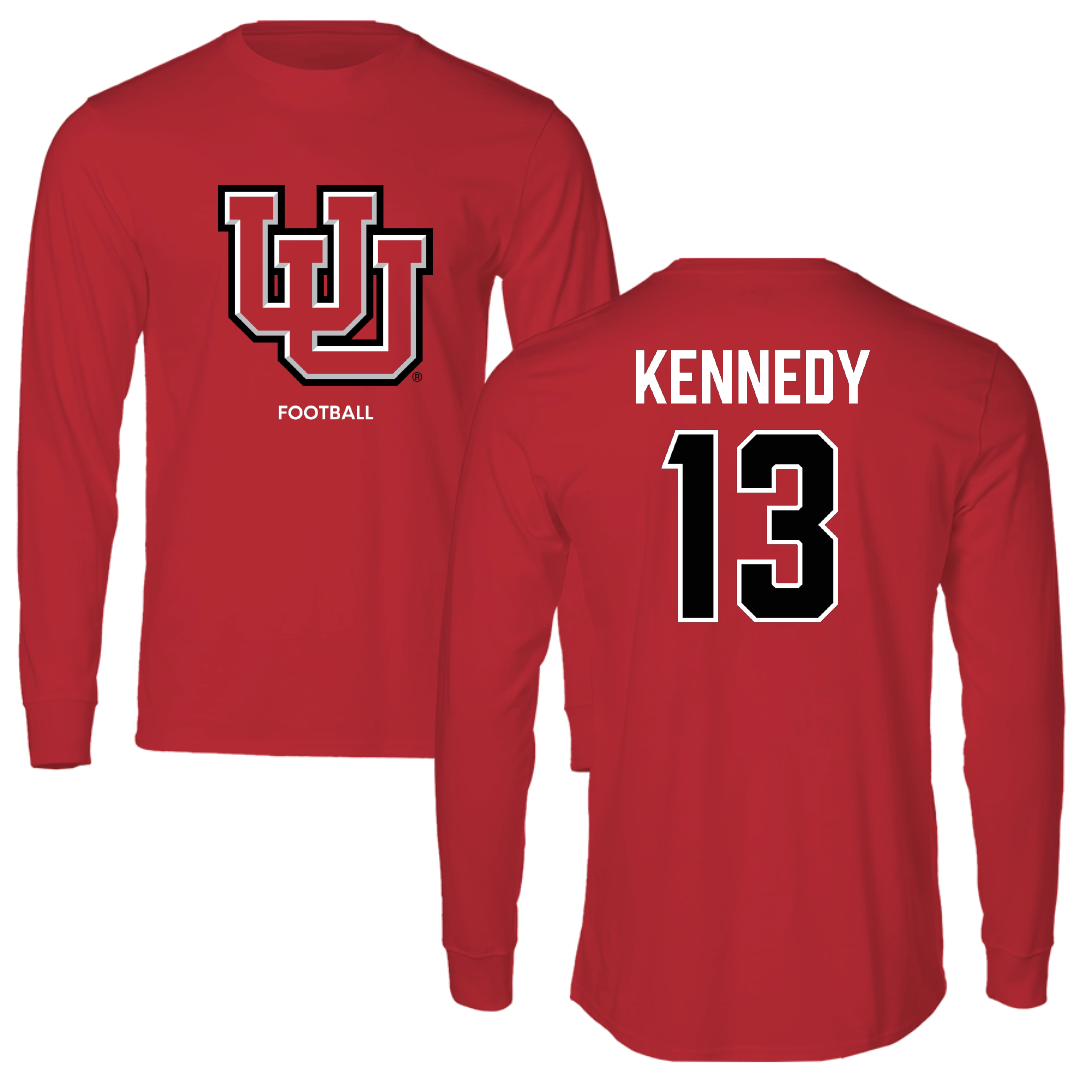 University of Utah Football Red Block Performance Long Sleeve - #13 Chase Kennedy