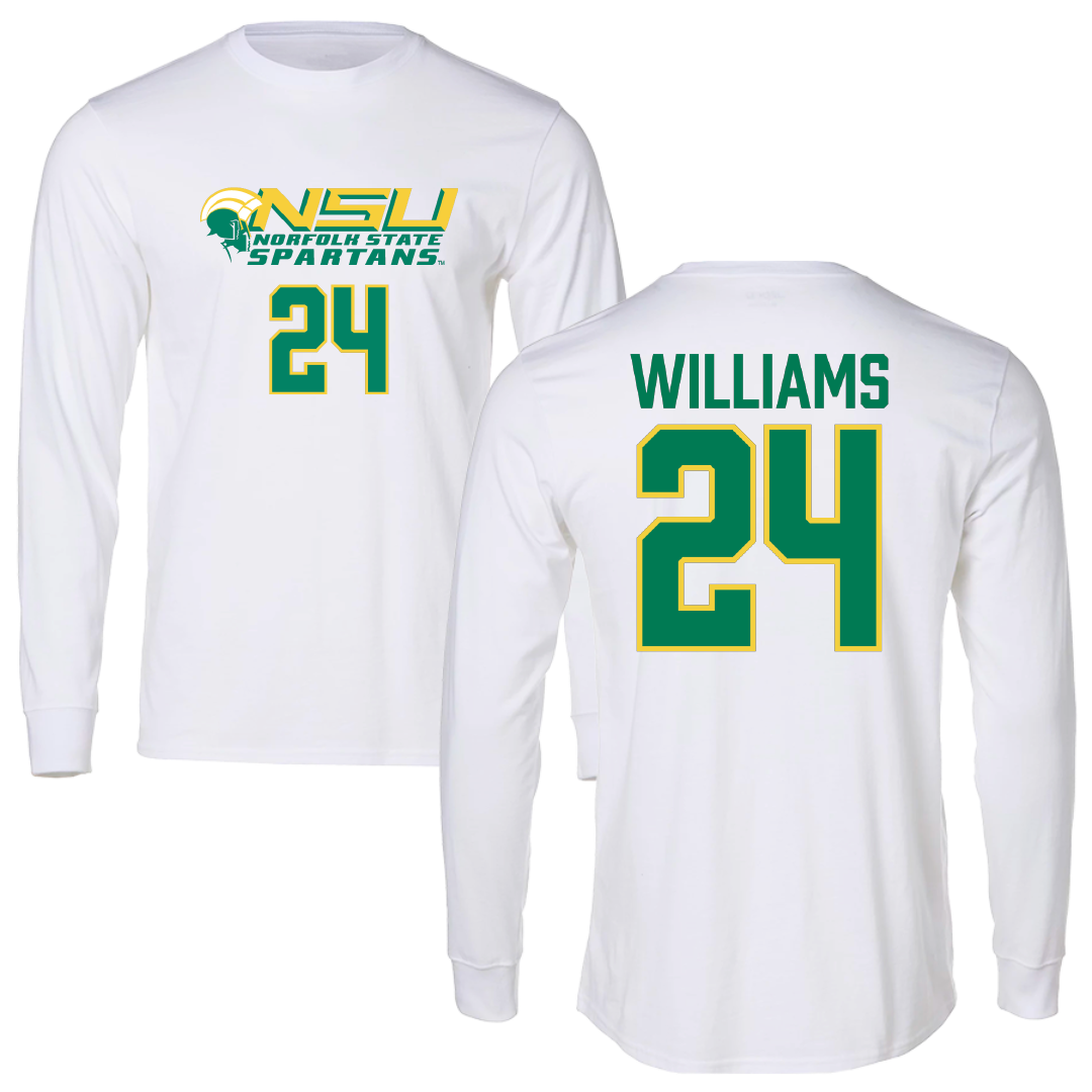 Norfolk State University Basketball White Performance Long Sleeve - #24 Da'naijah Williams