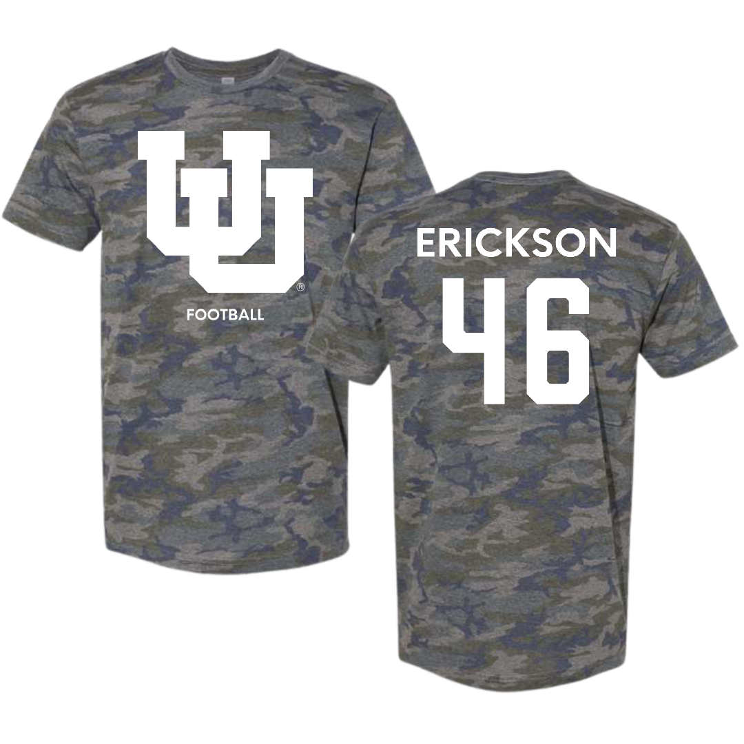 University of Utah Football Vintage Camo Tee - #46 Hayden Erickson