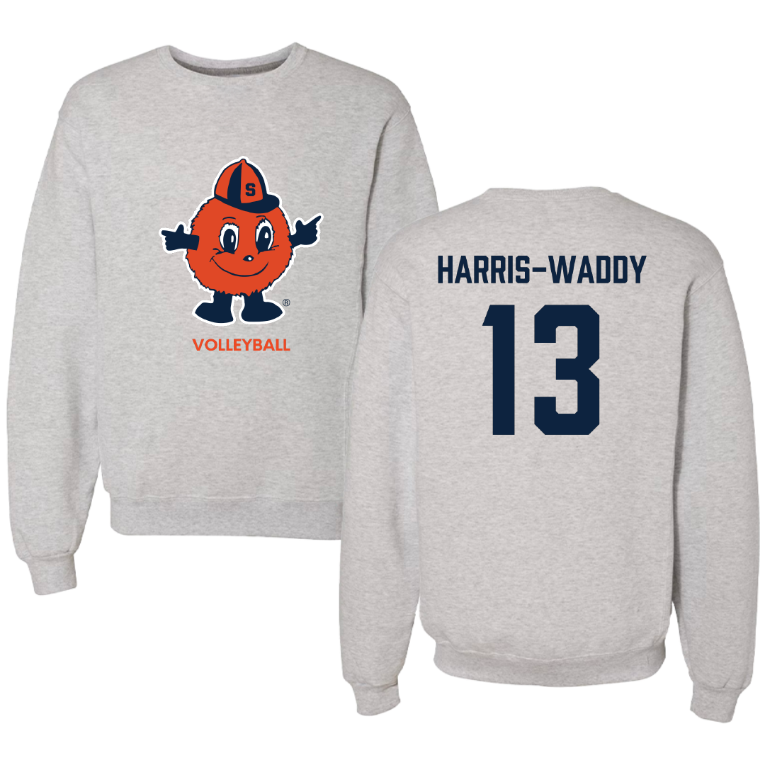 Syracuse University Volleyball (W) Light Gray Crewneck - #13 Zharia Harris-Waddy