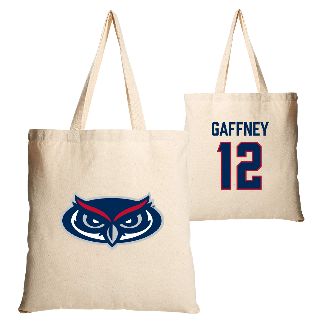 Florida Atlantic University Basketball Tan Canvas Tote Bag - #12 Jalen Gaffney