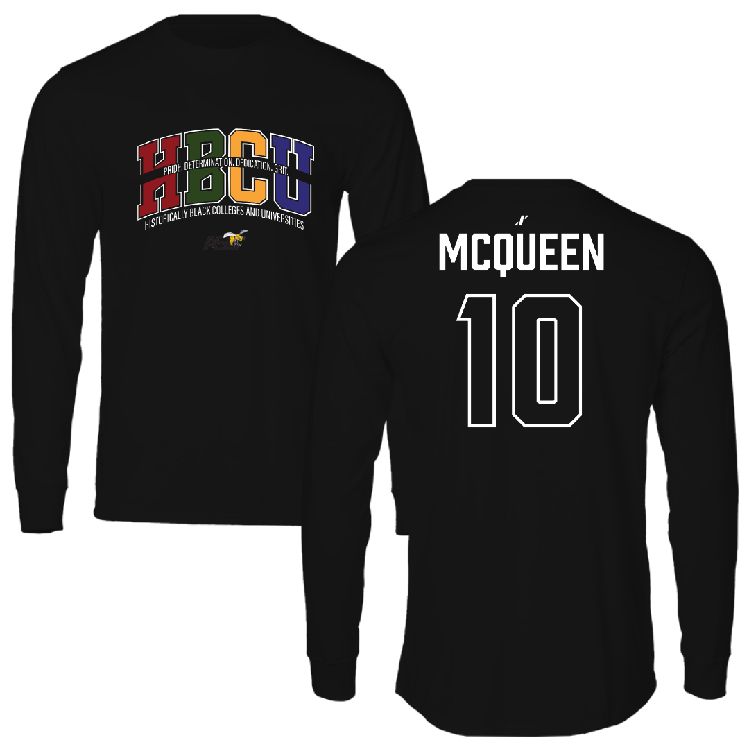 Alabama State University Volleyball (W) Black HBCU Performance Long Sleeve - #10 Madisynne McQueen