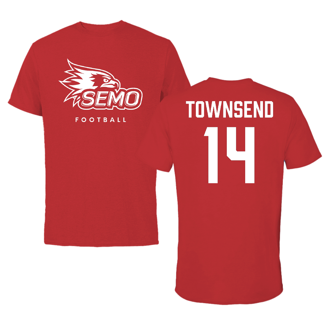 Southeast Missouri State University Football Red Performance Tee - #14 Amare Townsend