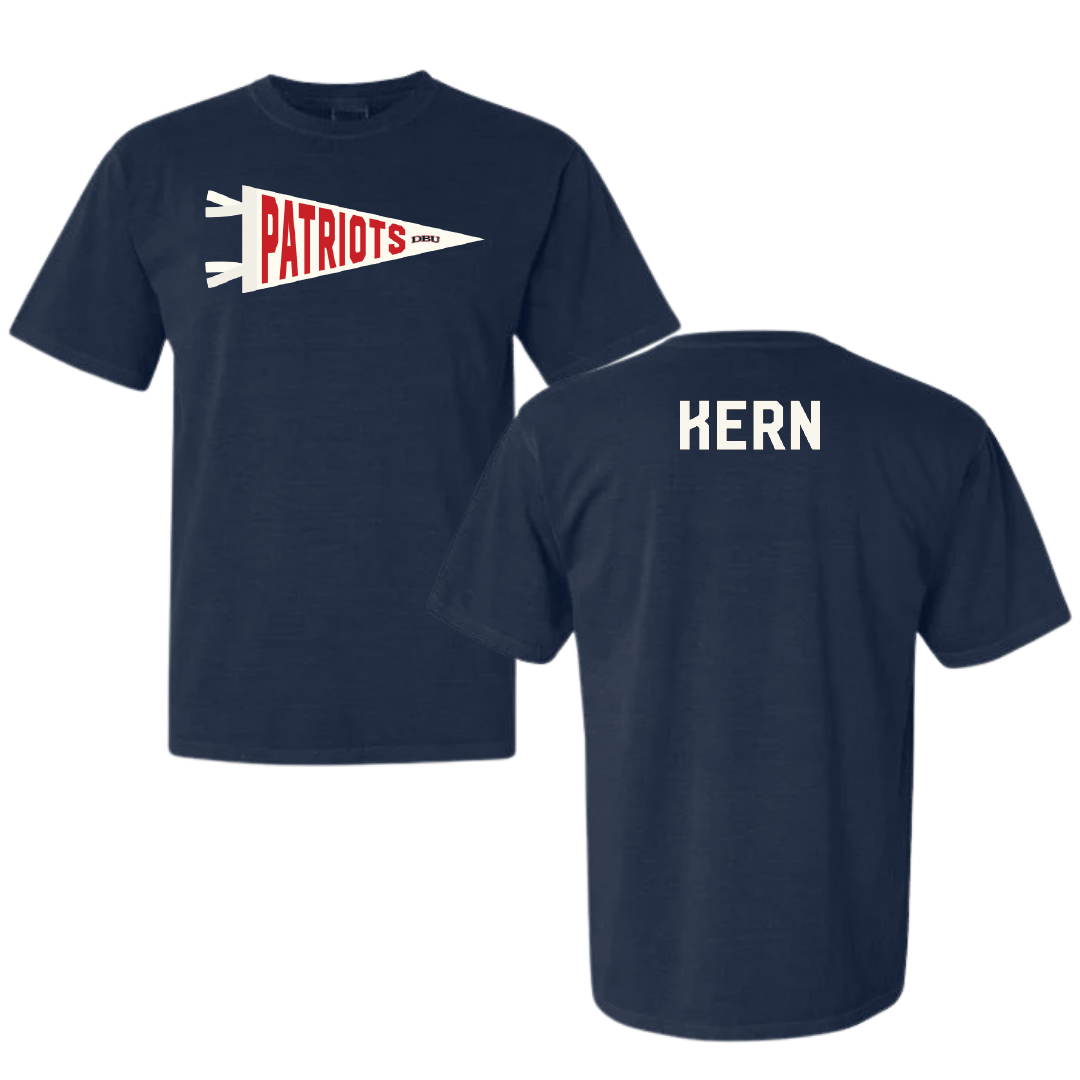Dallas Baptist University TF and XC Navy Pennant Comfort Colors Tee - Emily Kern