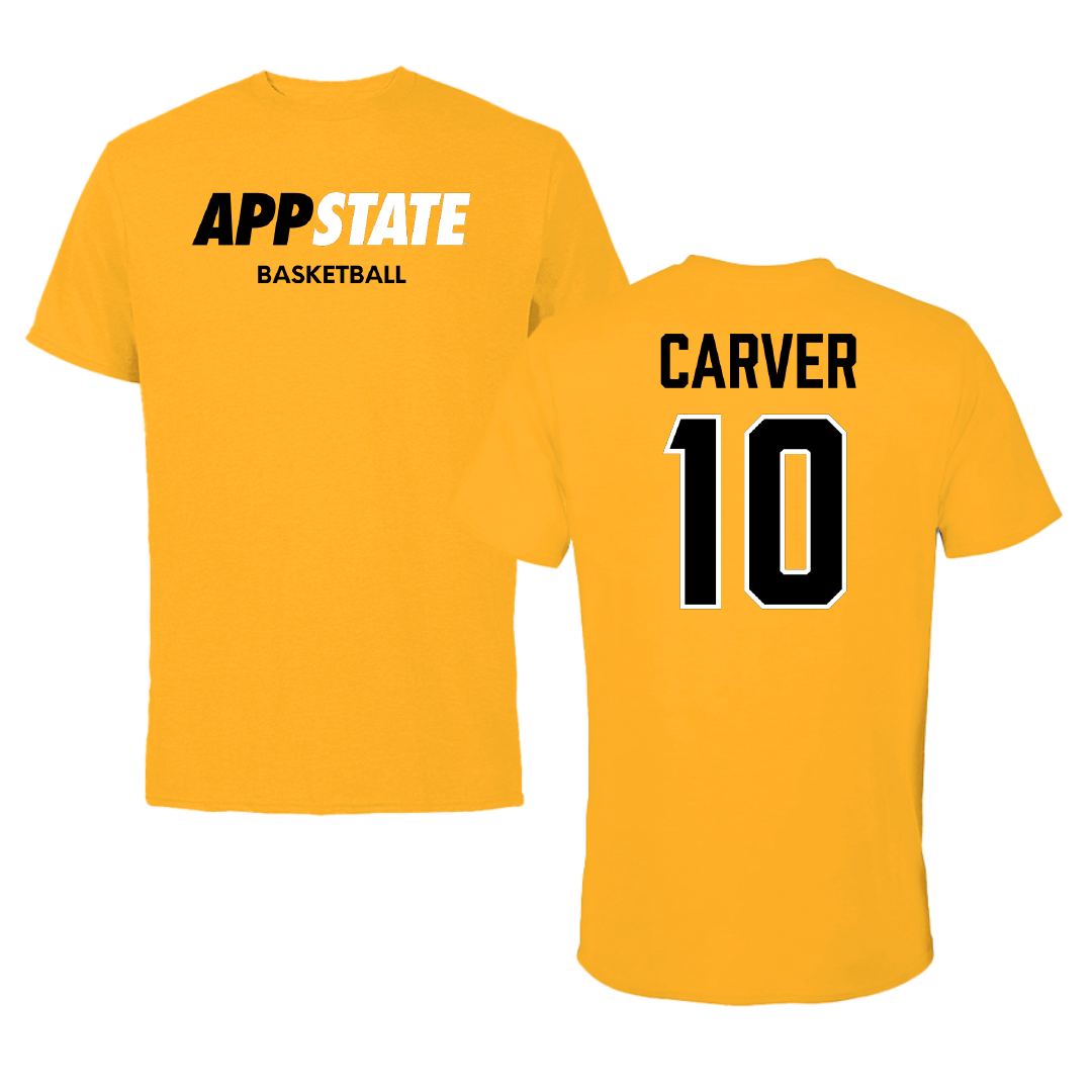 Appalachian State University Basketball (W) Gold Performance Tee - #10 Emily Carver