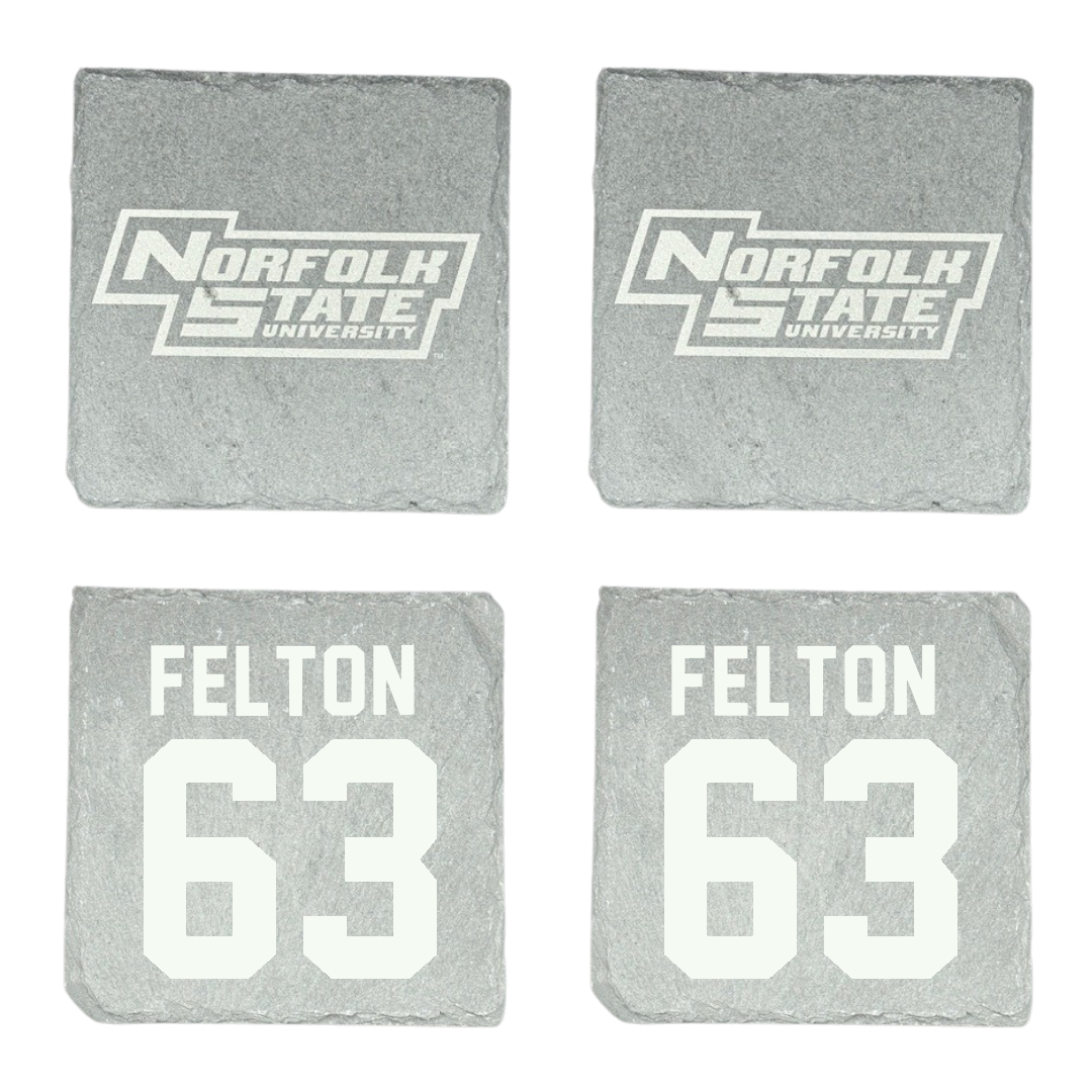 Norfolk State University Football Stone Coaster (4 Pack)  - #63 Marselle Felton