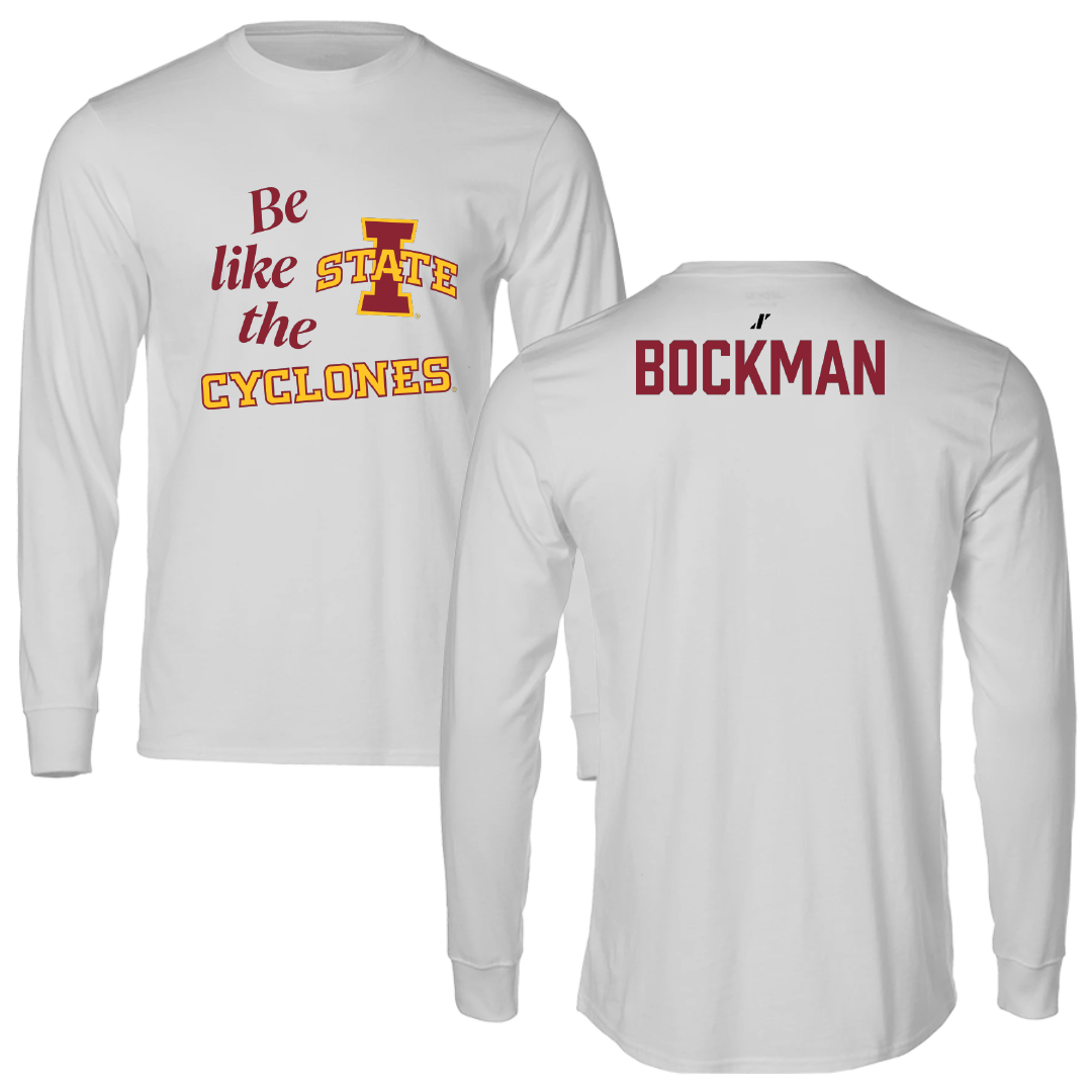 Iowa State University Wrestling Light Gray Be Like Us Long Sleeve - Evan Bockman