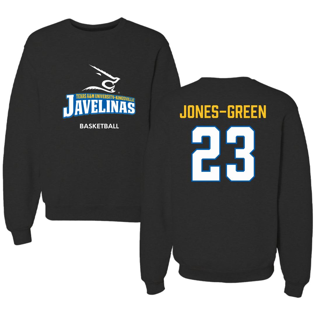 Texas A&M University-Kingsville Basketball (M) Black Crewneck - #23 Marcus Jones-Green