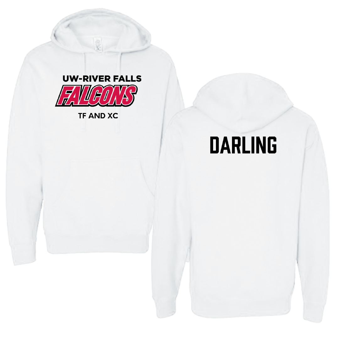 University of Wisconsin-River Falls TF and XC White Falcons Hoodie - Cole Darling