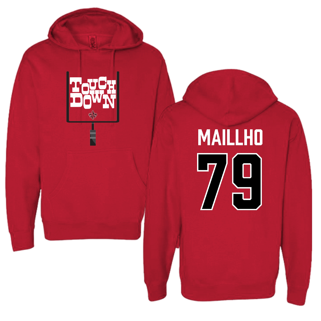 University of Louisiana at Lafayette Football Red Touchdown Hoodie - #79 Andre Maillho