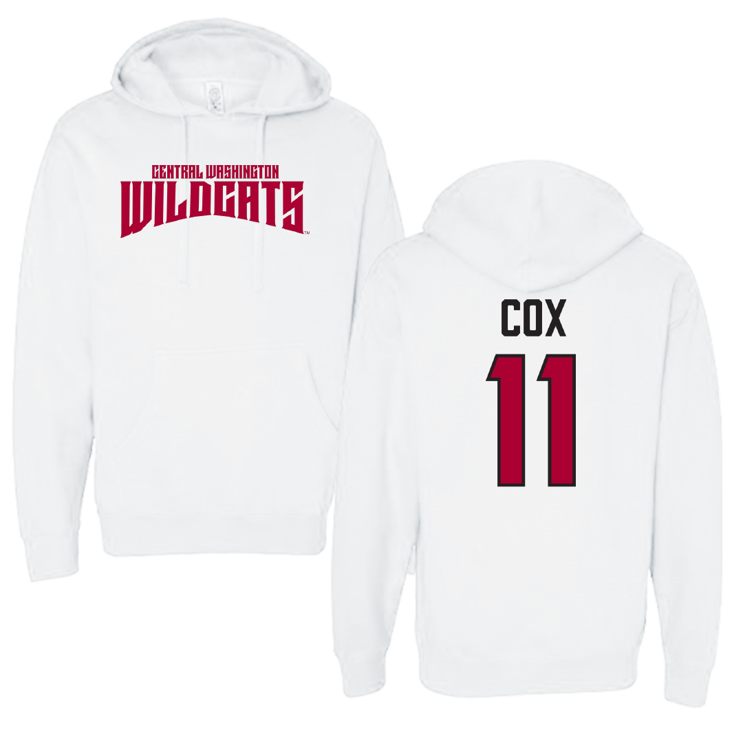 Central Washington University Volleyball White Classic Hoodie - #11 Lacy Cox