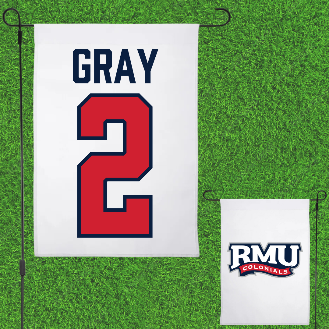 Robert Morris University Soccer White Garden Flag - #2 Darren Gray