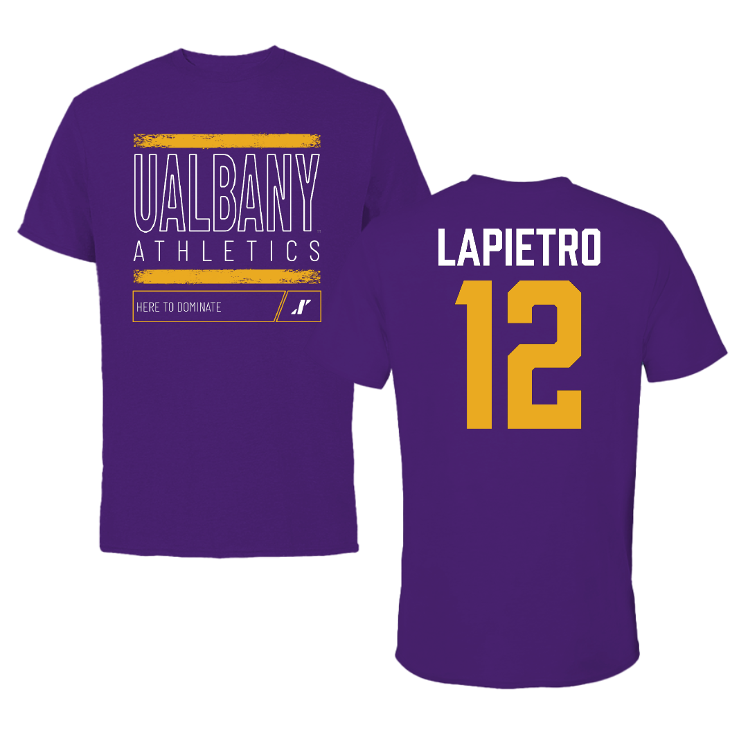 University at Albany Lacrosse Purple Dominate Tee - #12 Darien LaPietro