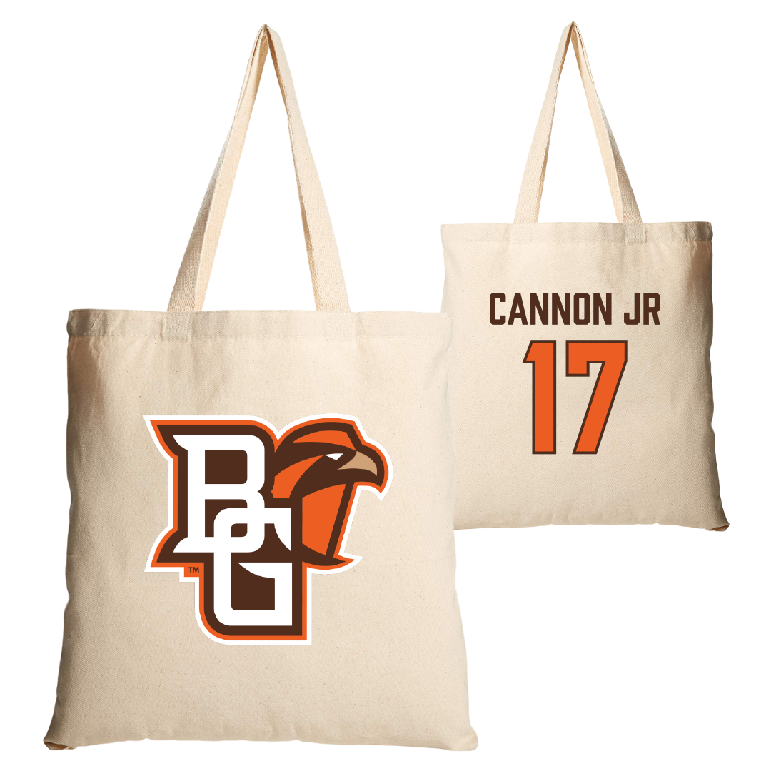 Bowling Green State University Football Tan Canvas Tote Bag - #17 Mark Cannon Jr