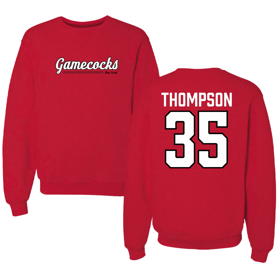 Jacksonville State University Football Red General Crewneck - #35 Aidan Thompson