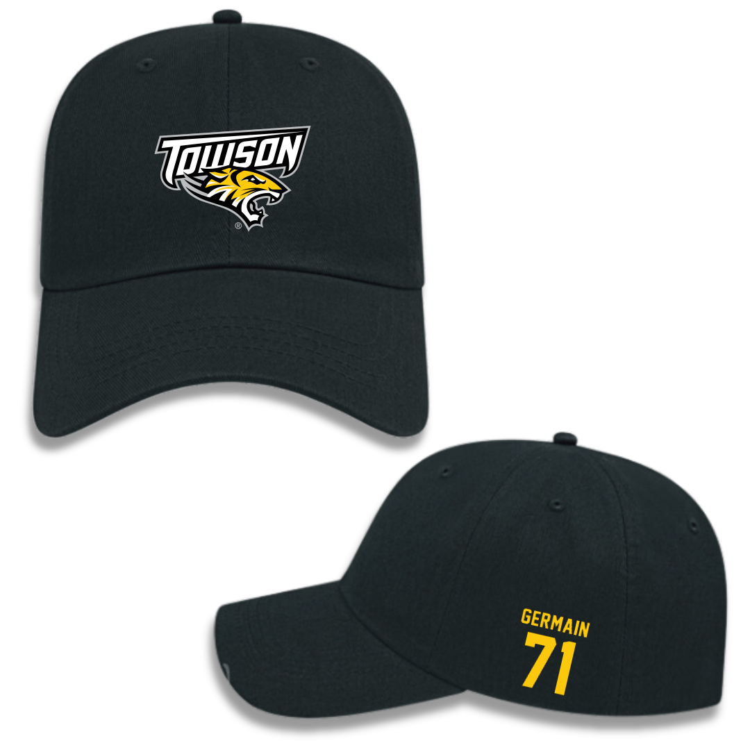 Towson University Football Black Hat - #71 Jean Germain