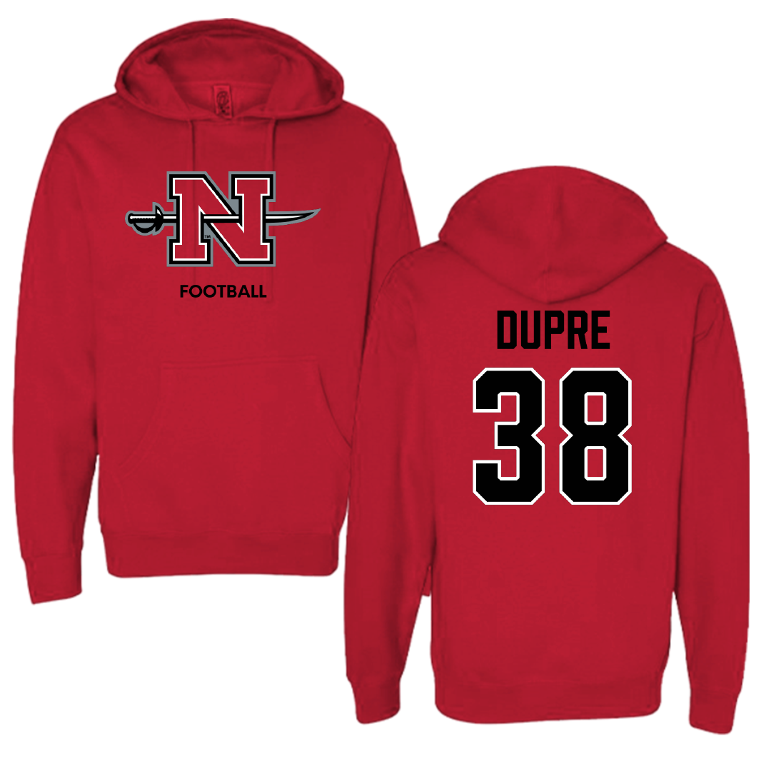 Nicholls State University Football Red Hoodie - #38 Kylan Dupre