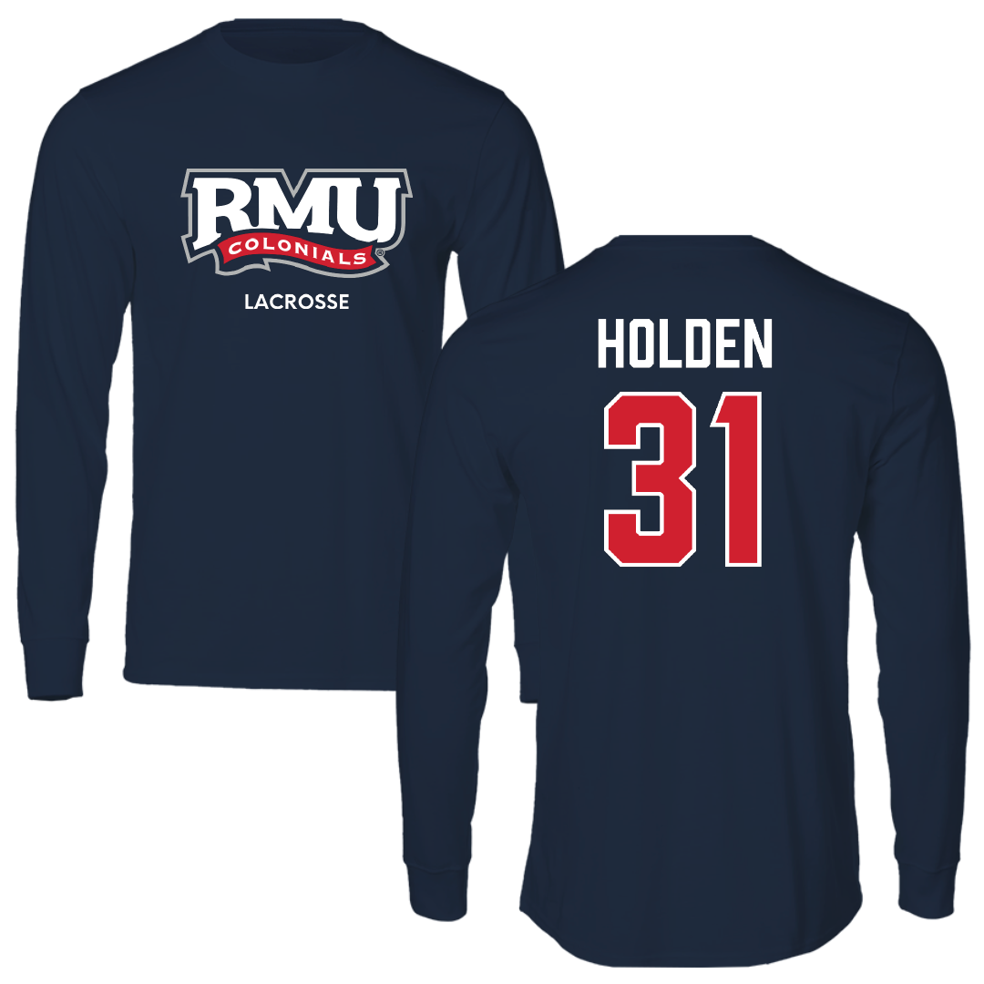 Robert Morris University Lacrosse (M) Navy RMU Performance Long Sleeve - #31 Elliot Holden