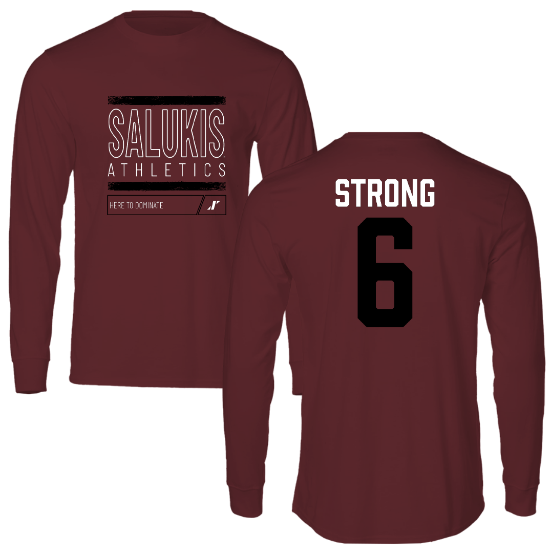 Southern Illinois University at Carbondale Football Maroon Dominate Long Sleeve - #6 Justin Strong