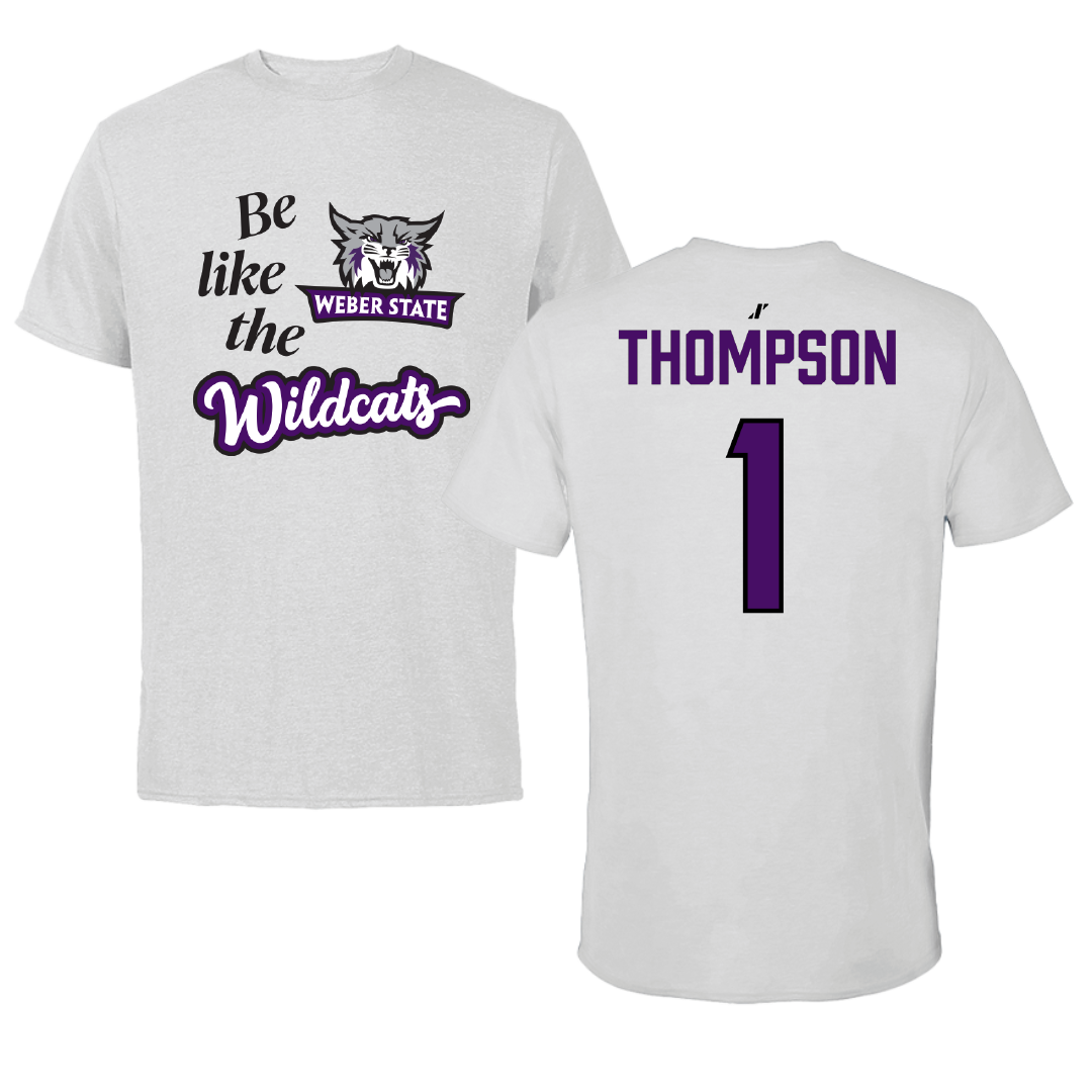 Weber State University Football Light Gray Be Like Us Performance Tee - #1 Keahnist Thompson