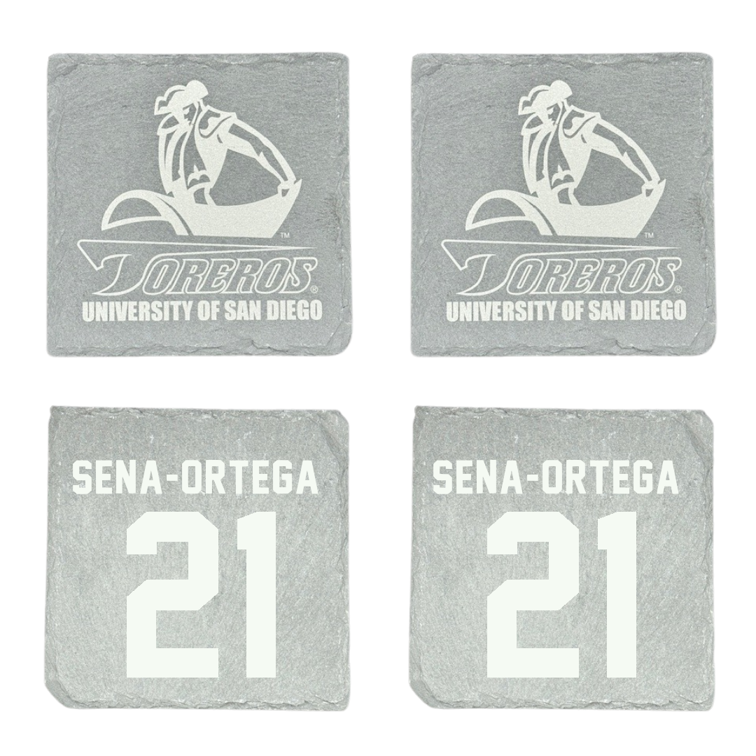University of San Diego Football Stone Coaster (4 Pack)  - #21 Trey Sena-Ortega