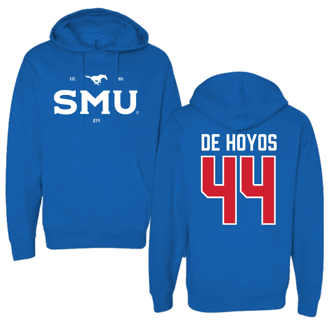 Southern Methodist University Football Blue General Hoodie - #44 Michael De Hoyos