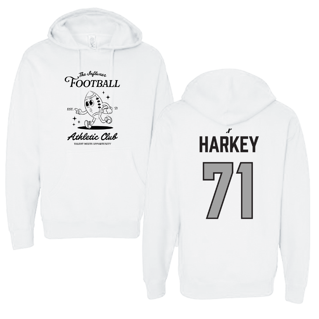 Football White Influxer Athletic Club Hoodie - #71 Alex Harkey