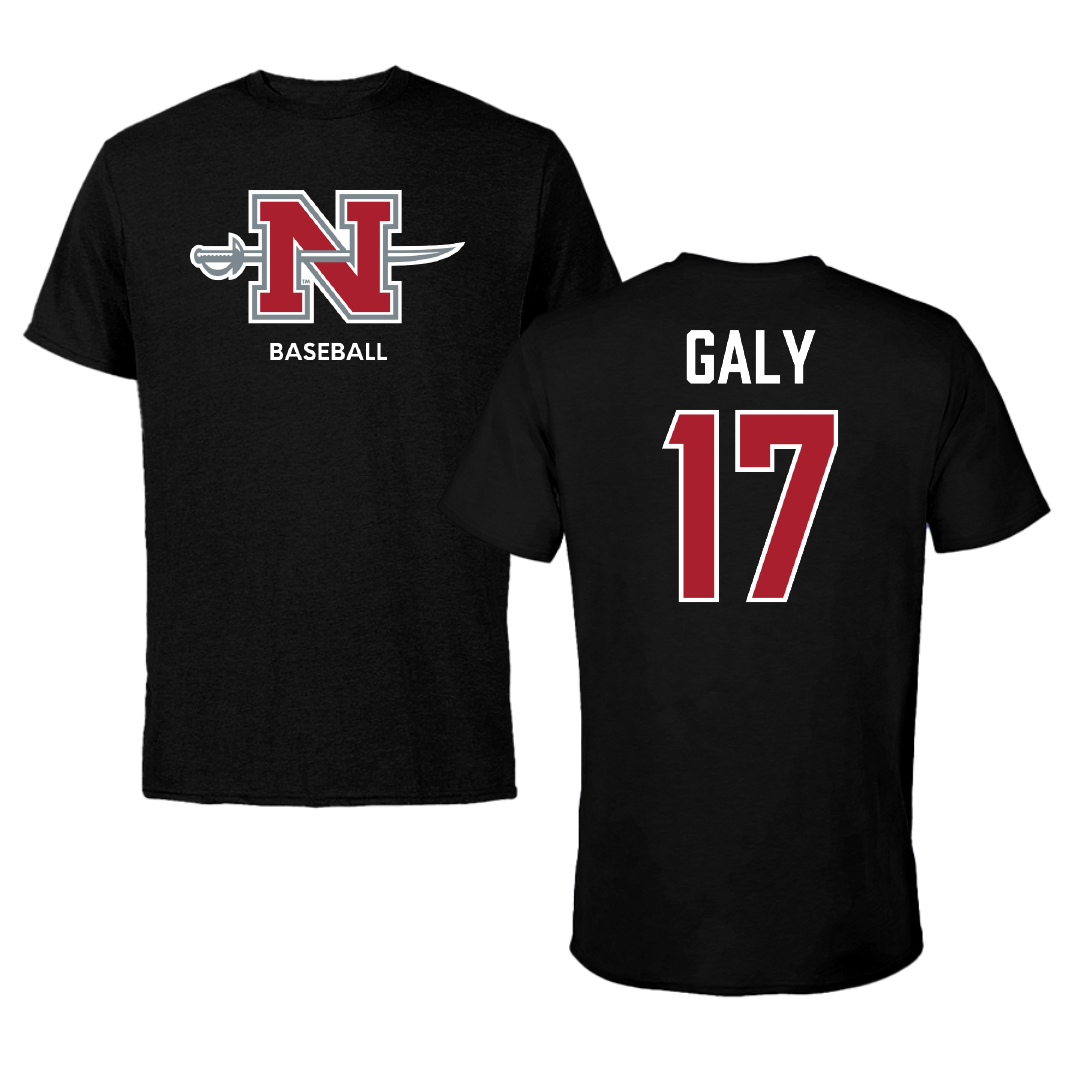 Nicholls State University Baseball Black Mascot Performance Tee - #17 Gavin Galy