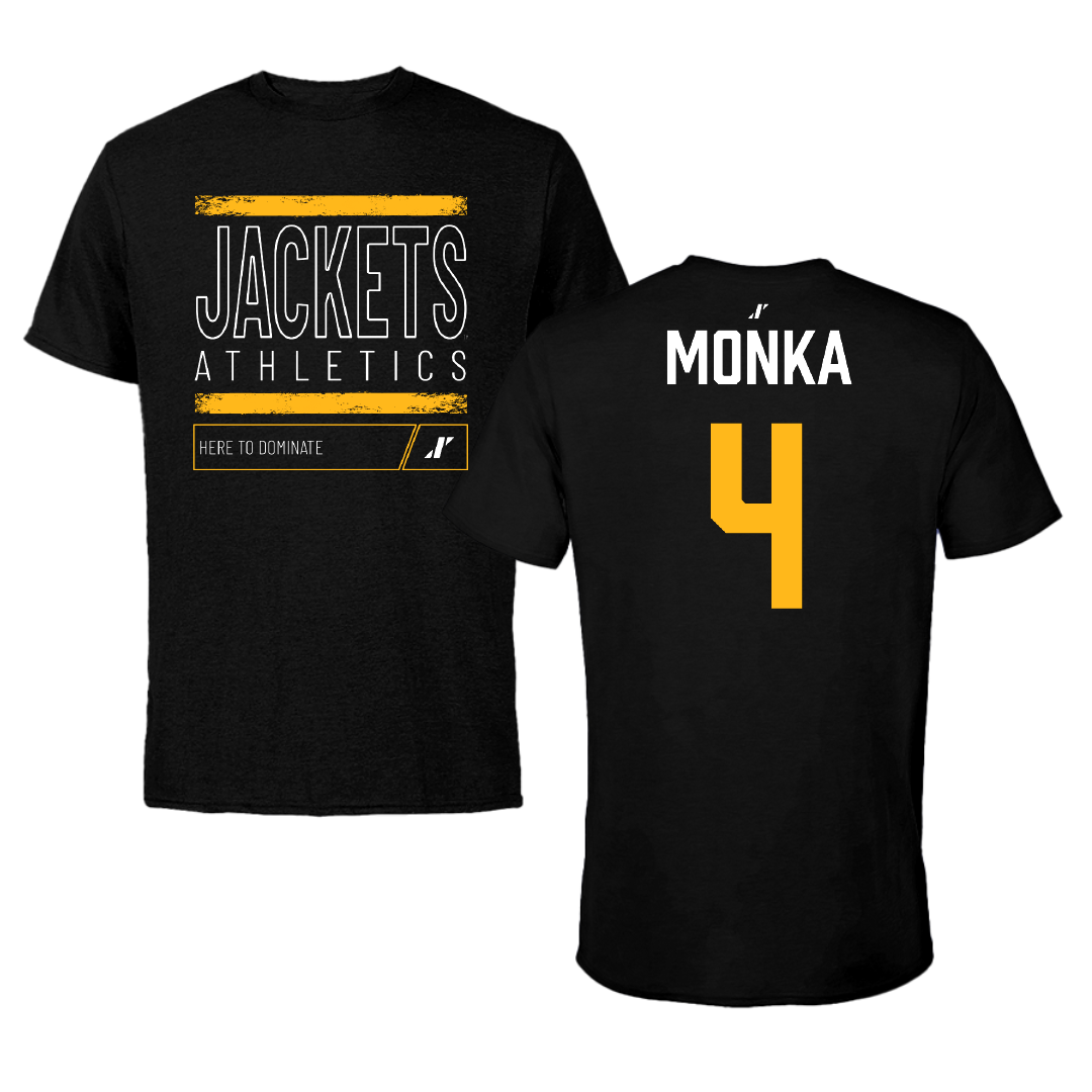 American International College Basketball Black Dominate Performance Tee - #4 Eden Monka