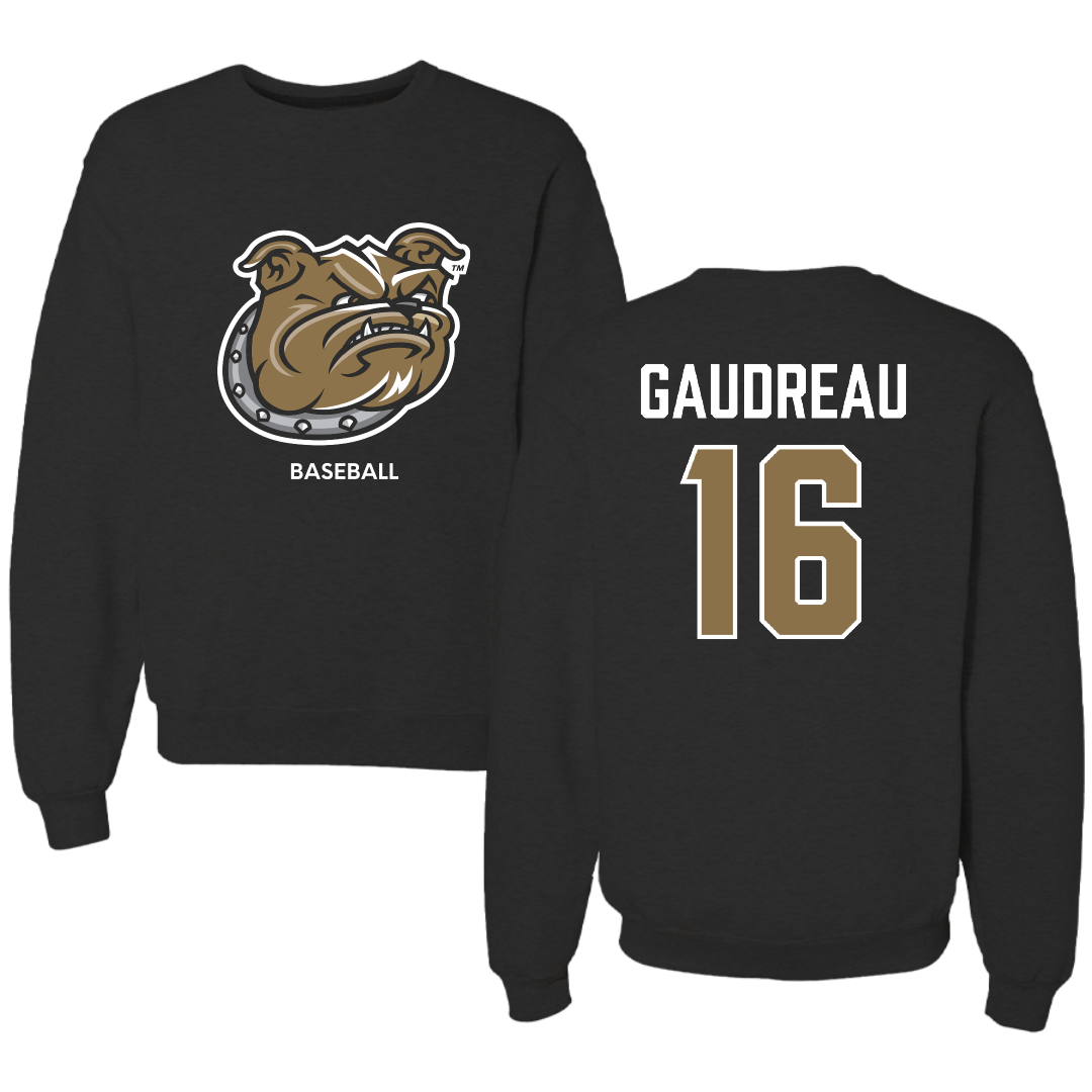 Bryant University Baseball Black Crewneck - #16 Jacob Gaudreau