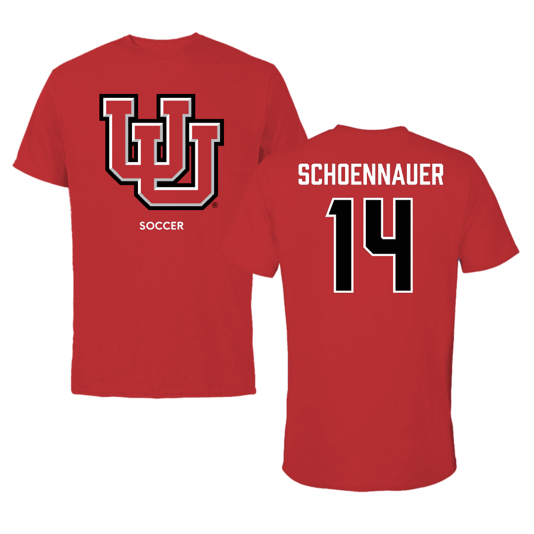 University of Utah Soccer (W) Red Tee - #14 Kennedy Schoennauer