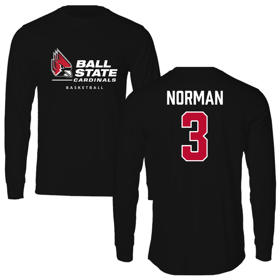 Ball State University Basketball Black Performance Long Sleeve - #3 Karsyn Norman