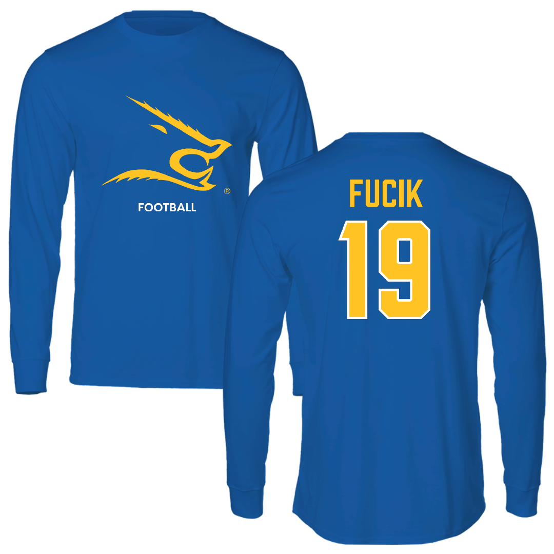 Texas A&M University-Kingsville Football Blue Long Sleeve - #19 Bryce Fucik