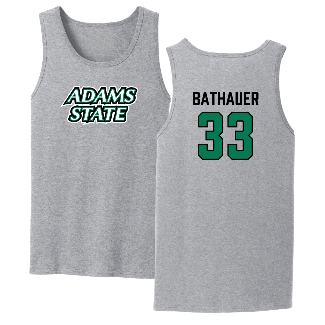 Adams State University Baseball Sport Gray Tank Top - #33 Matt Bathauer