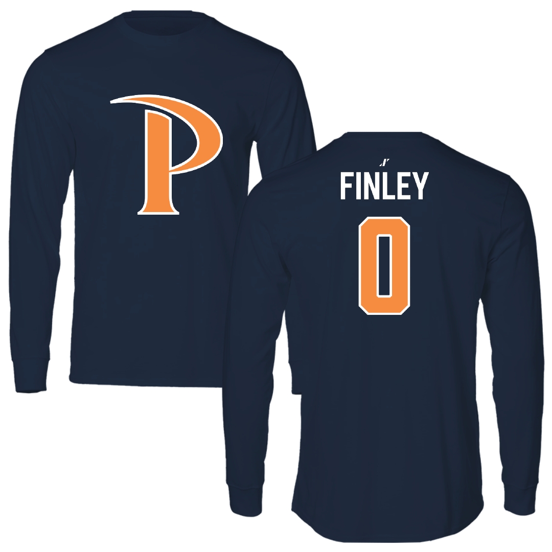 Pepperdine University Basketball Navy Long Sleeve - #0 Ivory Finley