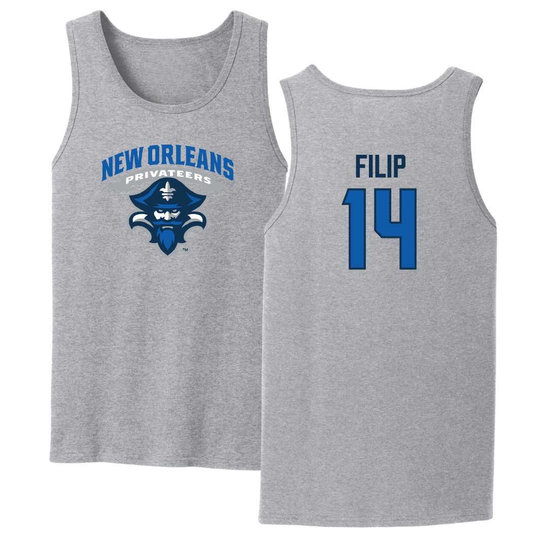 University of New Orleans Volleyball Sport Gray Tank Top - #14 Ola Filip