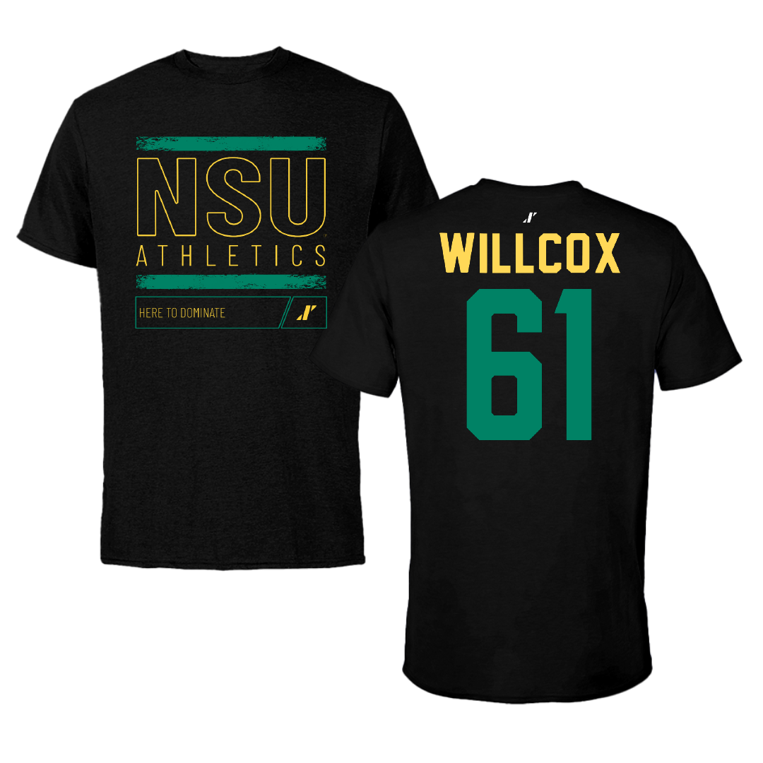 Norfolk State University Football Black Dominate Performance Tee - #61 Grandin Willcox