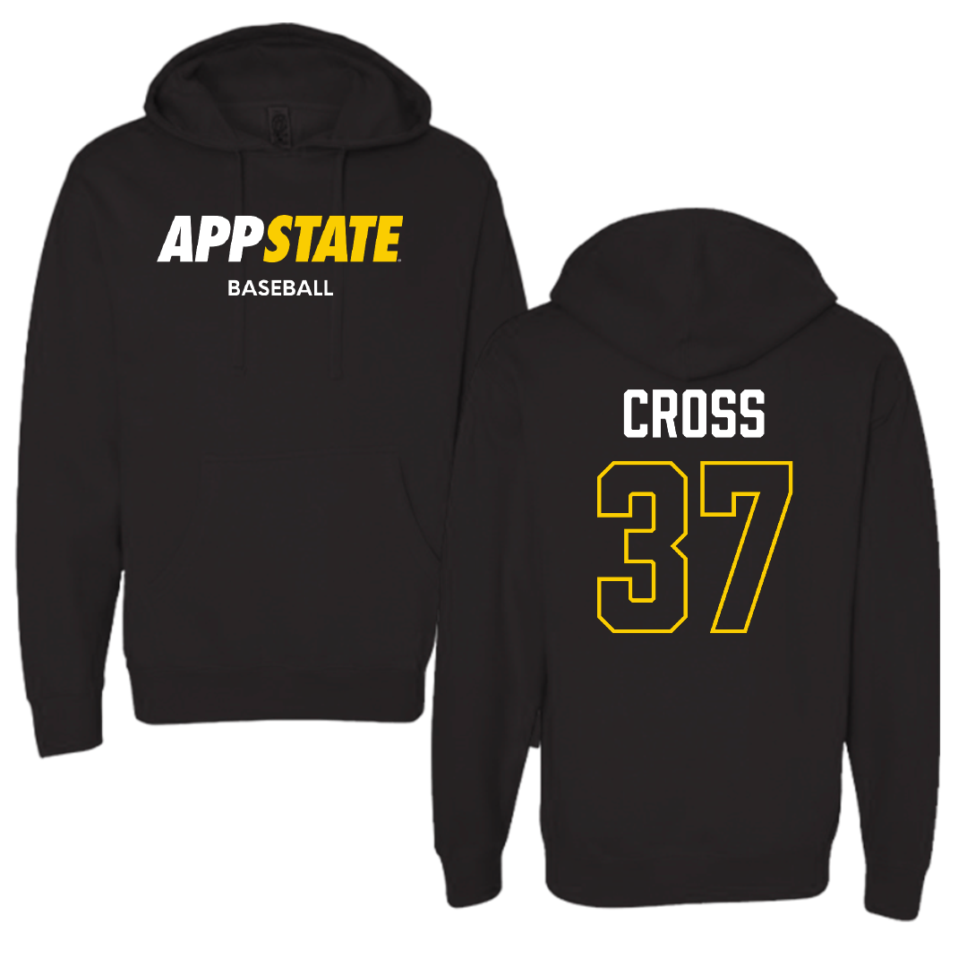 Appalachian State University Baseball Black Hoodie - #37 Caleb Cross