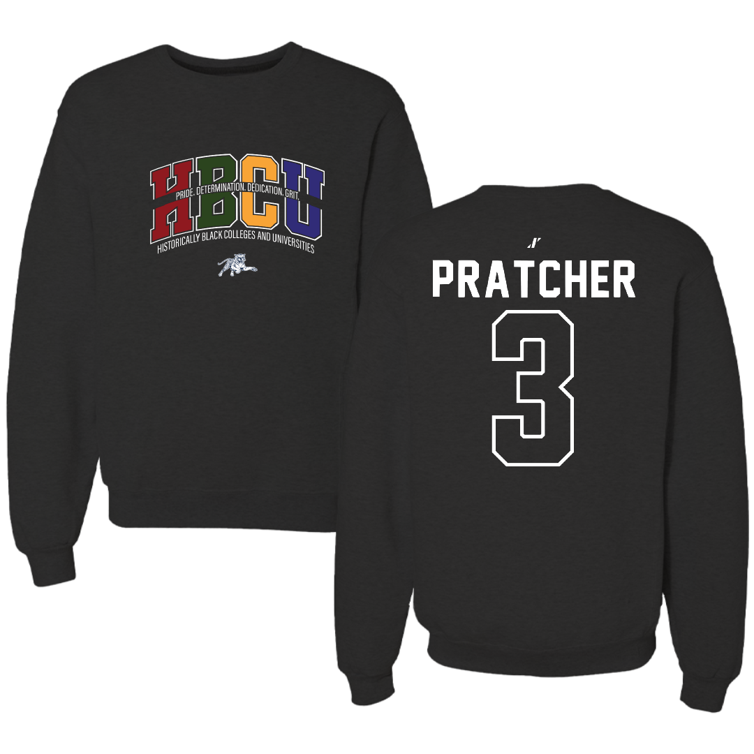 Jackson State University Basketball Black HBCU Crewneck - #3 Mya Pratcher