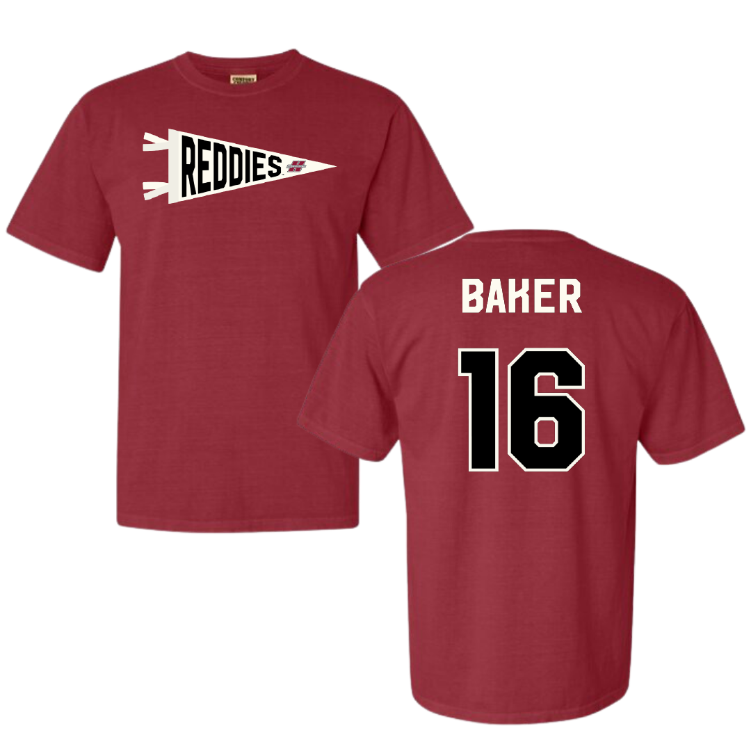 Henderson State University Football Crimson Pennant Comfort Colors Tee - #16 Zach Baker