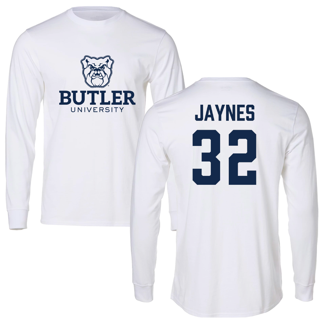 Butler University Basketball White Performance Long Sleeve - #32 Sydney Jaynes