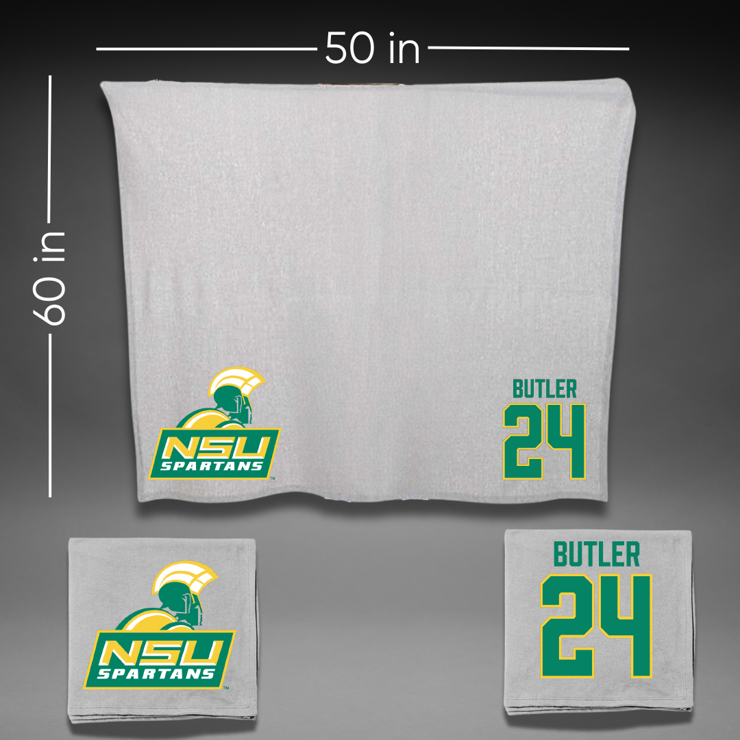 Norfolk State University Football Gray Blanket - #24 Chris Butler