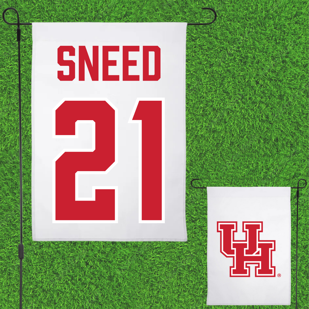University of Houston Football White Garden Flag - #21 Stacy Sneed