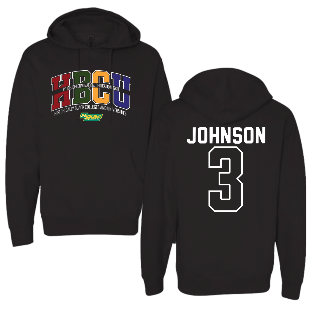 Norfolk State University Basketball Black HBCU Hoodie - #3 Diamond Johnson