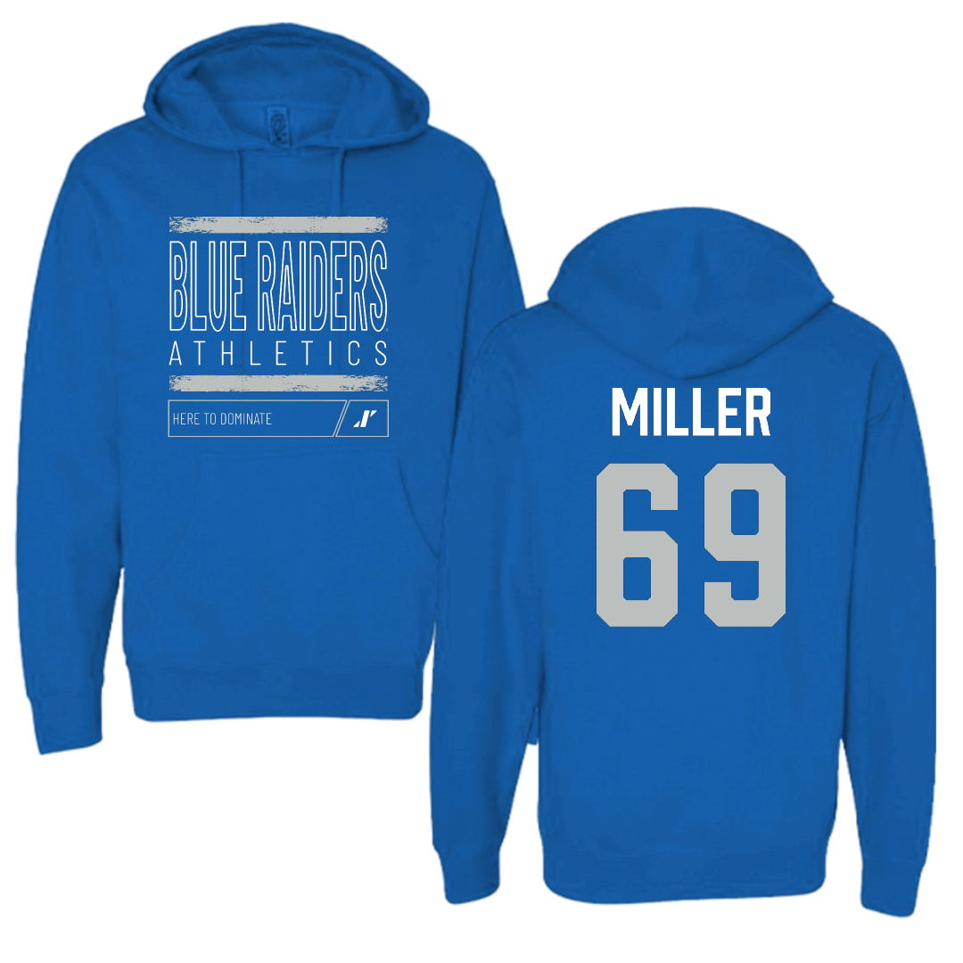 Middle Tennessee State University Football Blue Dominate Hoodie - #69 Marcus Miller